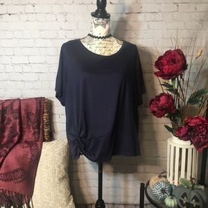 dip side wrap short sleeve top